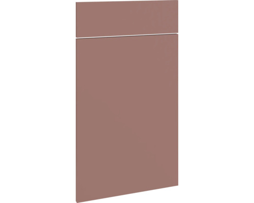 PICCANTE Smart Set de façade meuble bas 40 cm 1 porte pivotante et 1 cache de tiroir rouge rouille mat avec bord épais « Y » Façade de meuble de cuisine