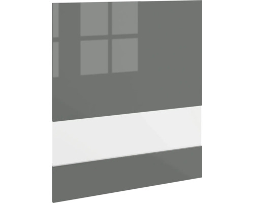 PICCANTE Smart Segmentglastür für Oberschrank 60 x 70 cm anthrazit glänzend "P" Küchenfront mit horizontalem Streifen