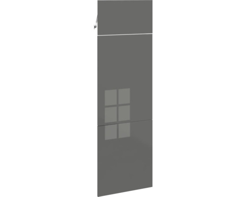 PICCANTE Smart Set de façade armoire haute pour réfrigérateur 1 trappe et 2 portes pivotantes anthracite brillant « AP » Façade de cuisine grise avec ferrures