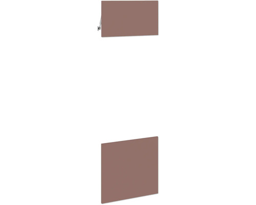 PICCANTE Smart Set de façade armoire haute pour microondes et four 1 trappe et 1 porte pivotante rouge rouille mat avec bord épais « AR » Store latéral comme écran d'intimité
