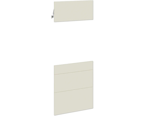 PICCANTE Smart Set de façade armoire midi pour four 1 trappe, 1 cache de tiroir et 2 caches de tablettes beige sable satiné mat avec bord épais « AM » Porte d'armoire de cuisine et rabat pour la construction de cuisine