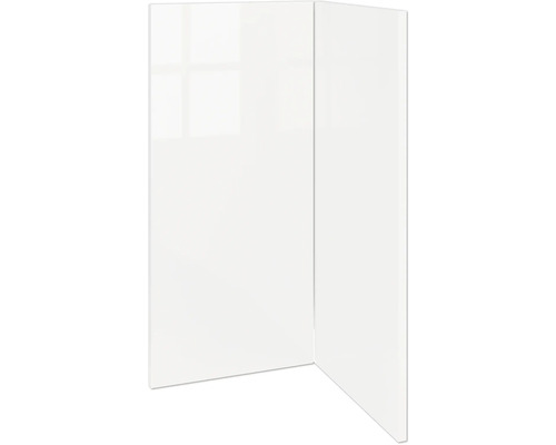PICCANTE Smart Frontenset Eckunterschrank 90 cm 2 Drehtüren weiss hochglanz foliert "AH" Zwei weisse Küchenfronten im Winkel