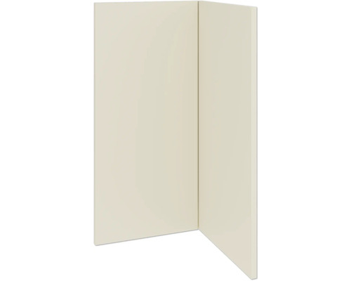 PICCANTE Smart Set de façade meuble bas d'angle 90 cm 2 portes pivotantes beige sable satiné mat avec bord épais « AH » Façade de cuisine