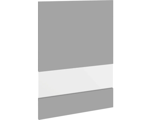 PICCANTE Smart Segmentglastür für Oberschrank 50 x 70 cm basaltgrau matt mit Dickkante "O" Graue Möbelfront mit weissem Einsatz