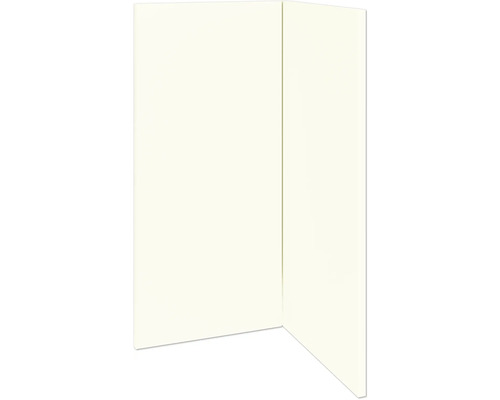PICCANTE Smart Set de façade meuble bas d'angle 90 cm 2 portes pivotantes blanc structure fine avec bord épais « AH » Coin d'une pièce avec deux murs