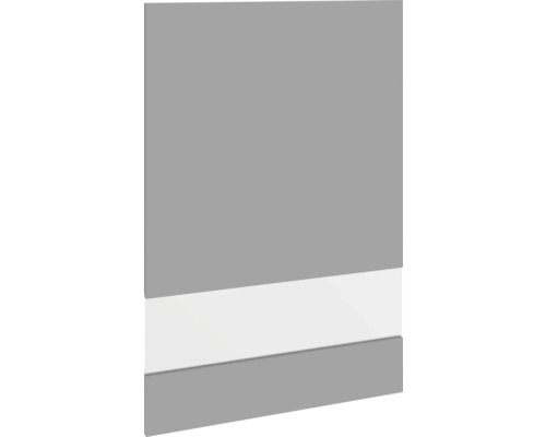PICCANTE Smart Porte en verre à segment pour armoire haute 60 x 89,2 cm gris basalte mat avec bord épais "R" Façade de cuisine avec insertion en verre