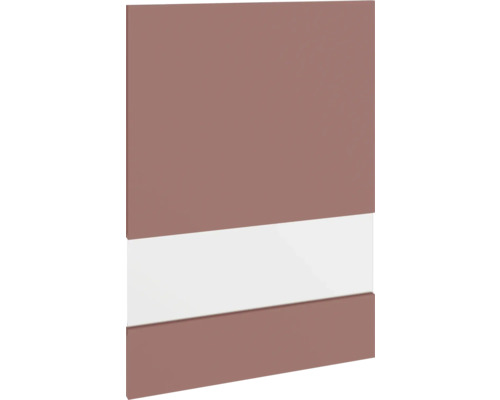 PICCANTE Smart Porte en verre à segment pour armoire haute 50 x 70 cm rouge rouille mat avec bord épais "O" Façade de meuble avec deux tons