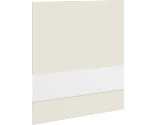 PICCANTE Smart Segmentglastür für Oberschrank 60 x 70 cm sandbeige seidenmatt mit Dickkante "P" Möbelplatte mit glänzender Oberfläche