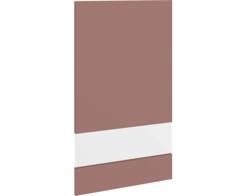 PICCANTE Smart Porte en verre à segment pour armoire haute 50 x 89,2 cm rouge rouille mat avec bord épais "Q" Porte de placard avec bande horizontale