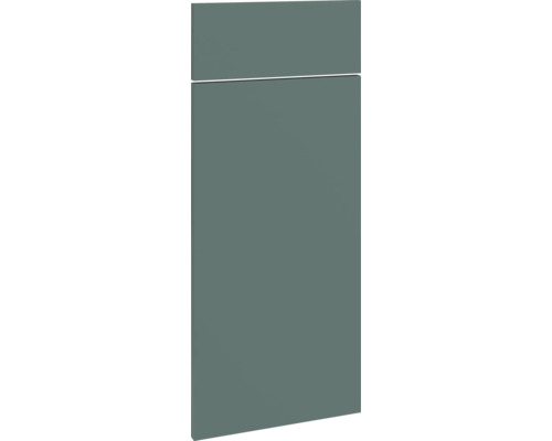 PICCANTE Smart Set de façade meuble bas 30 cm 1 porte pivotante et 1 cache de tiroir vert pierre mat avec bord épais "X" Façade de meuble
