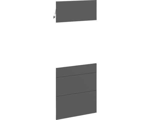 PICCANTE Smart Set de façade armoire midi pour four 1 trappe, 1 cache de tiroir et 2 caches de tablettes anthracite mat avec bord épais "AM" Ensemble de meubles de salle de bain comprenant un meuble haut et un meuble bas