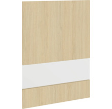 Panneau de meuble avec structure en bois et bande blanche