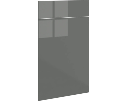PICCANTE Smart Set de façade meuble bas 40 cm 1 porte pivotante et 1 cache de tiroir anthracite brillant "Y" Façade de cuisine grise