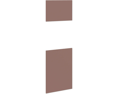 PICCANTE Smart Set de façade armoire haute pour four et réfrigérateur 2 portes pivotantes rouge rouille mat avec bord épais "AS" Panneau décoratif