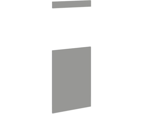 PICCANTE Smart Set de façade armoire midi pour réfrigérateur et four 1 porte pivotante et 1 cache gris basalte mat avec bord épais "AK" Porte d'armoire et plinthe
