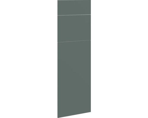 PICCANTE Smart Set de façade armoire haute pour réfrigérateur/congélateur combiné 1 trappe et 2 portes pivotantes vert pierre mat avec bord épais « AU » Façade de meuble de cuisine