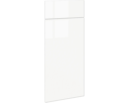 PICCANTE Smart Set de façade meuble bas 30 cm 1 porte pivotante et 1 cache de tiroir blanc haute brillance film « X » Meuble de cuisine blanc
