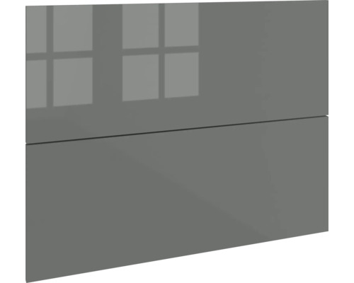 PICCANTE Smart Frontenset Oberschrank 90 cm Falttür anthrazit glänzend "W" Frontansicht einer modernen, grauen Möbelfront