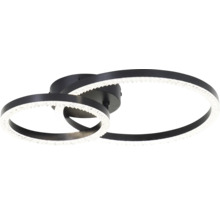 Plafonnier LED noir avec trois anneaux