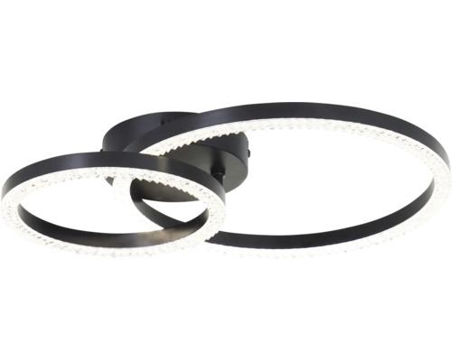 Plafonnier LED noir avec trois anneaux