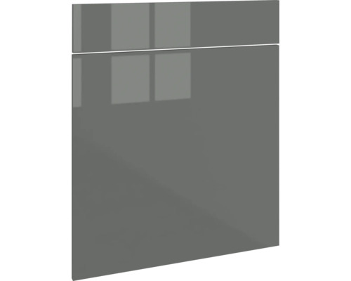 PICCANTE Smart Set de façade meuble bas 60 cm 1 porte pivotante et 1 cache de tiroir anthracite brillant « AA » Façade de cuisine brillante