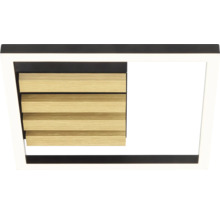 Plafonnier LED avec aspect bois et cadre rectangulaire