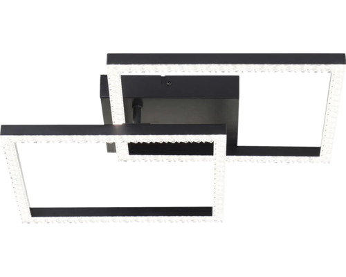 Plafonnier Ranni LED 20 W 2700 lm noir Plafonnier moderne avec éléments LED de forme carrée