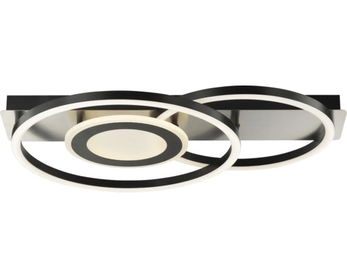 Applique murale/Plafonnier Maureen LED 28 W fer noir Plafonnier LED moderne avec deux anneaux