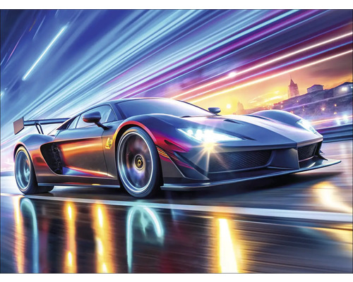 Illustration d'une voiture de sport sur une route