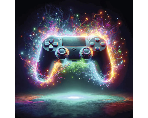 Console de jeu avec effets de lumière pour une expérience de jeu intense.
