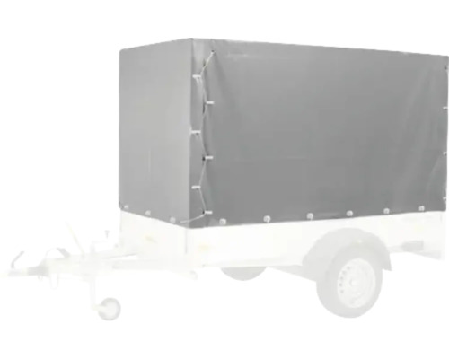 Bâche et arceaux Humbaur pour Alumaster Allrounder gris pour hauteur de chargement 160 cm Remorque avec bâche