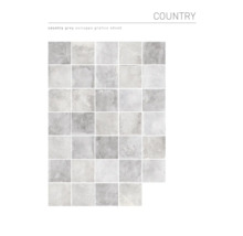 Anordnung von grauen Keramikfliesen im Format 60x60 für den Landhausstil