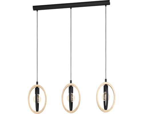 Suspension 3 ampoules hxl 110x78 cm noir/brun