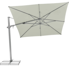Parasol excentré avec toit d'ombrage rectangulaire et pied