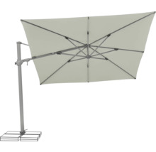 Parasol rectangulaire avec mât et pied