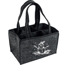 Panier de courses en feutre avec compartiments et motif bonhomme de neige
