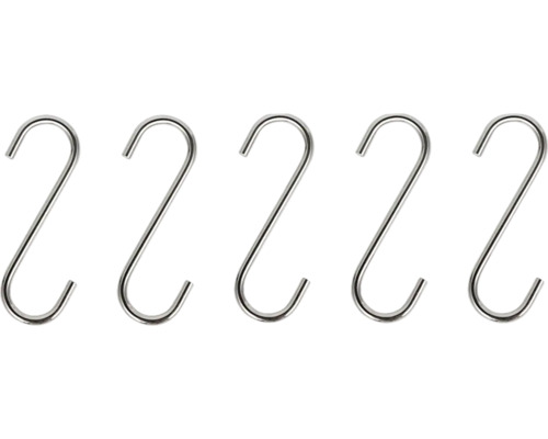 Fünf S-Haken aus Metall
