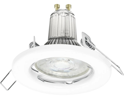 Einbaustrahler mit LED-Leuchtmittel und Befestigungsfedern