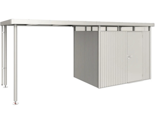 Seitendach biohort für Gartenhaus HighLine 2 Gr. S 150 x 195 cm silber-metallic Metall Carport mit Geräteraum