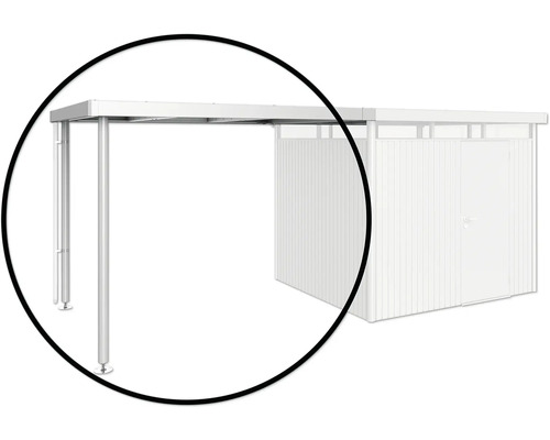 Seitendach biohort für Gartenhaus HighLine 3 Gr. S 150 x 235 cm silber-metallic Carport mit Geräteschuppen