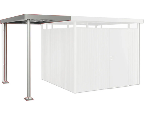 Fahrradunterstand mit Stahlstützen und Flachdach