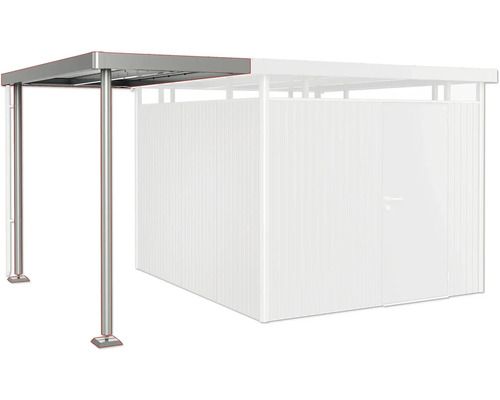 Toiture latérale biohort pour abri de jardin HighLine 5 taille S 150 x 315 cm gris quartz métallique Abri de voiture avec cabanon de jardin