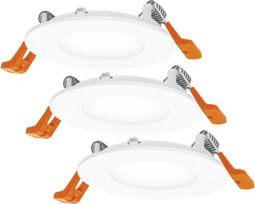 Drei runde LED-Einbaustrahler