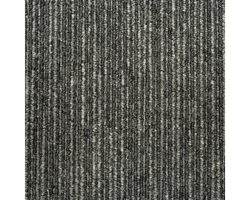 Detailansicht eines anthrazitfarbenen Teppichs mit Rippenstruktur
