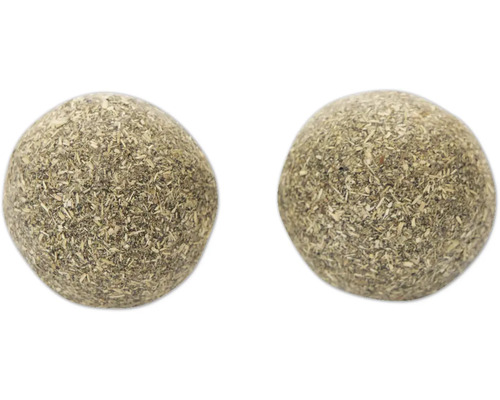 Beeztees Jouets pour chats Balles à l'herbe à chat 3.5 cm Deux boules d'herbe à chat