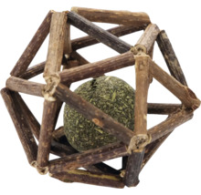 Balle jouet pour chat en bois avec herbe à chat