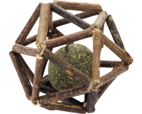 Beeztees Jouet pour chat Catnip Ball en matatabi 7 cm x 7 cm x 7 cm Balle jouet pour chat en bois avec herbe à chat