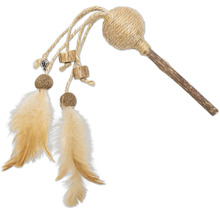 Jouet pour chat avec plumes, balles et pièces en bois