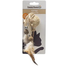 Jouet pour chat avec corde, plumes et clochette