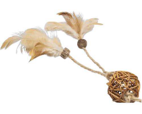 Jouet pour chat avec plumes et balle